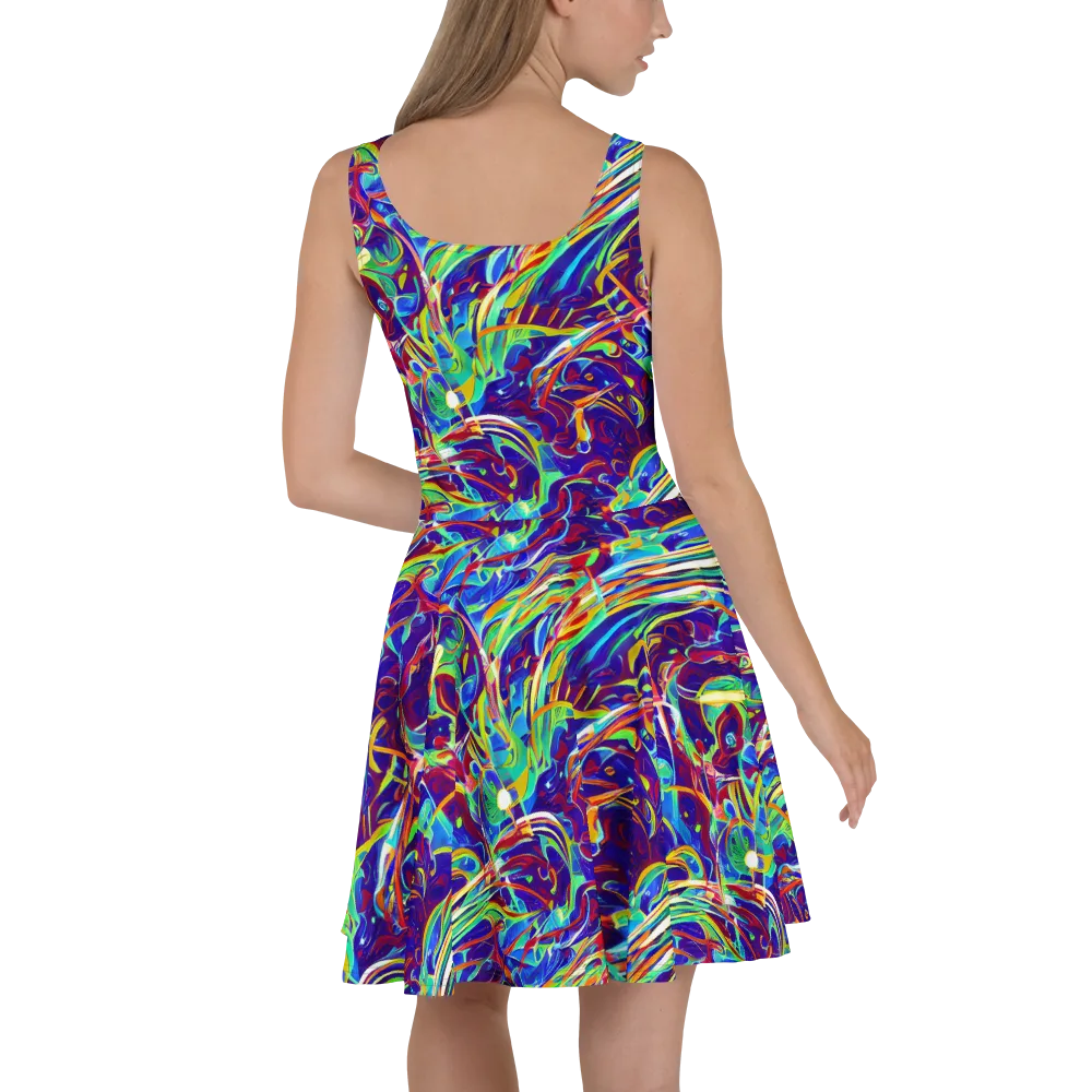 Limefire Currents on Skater Dress — Back