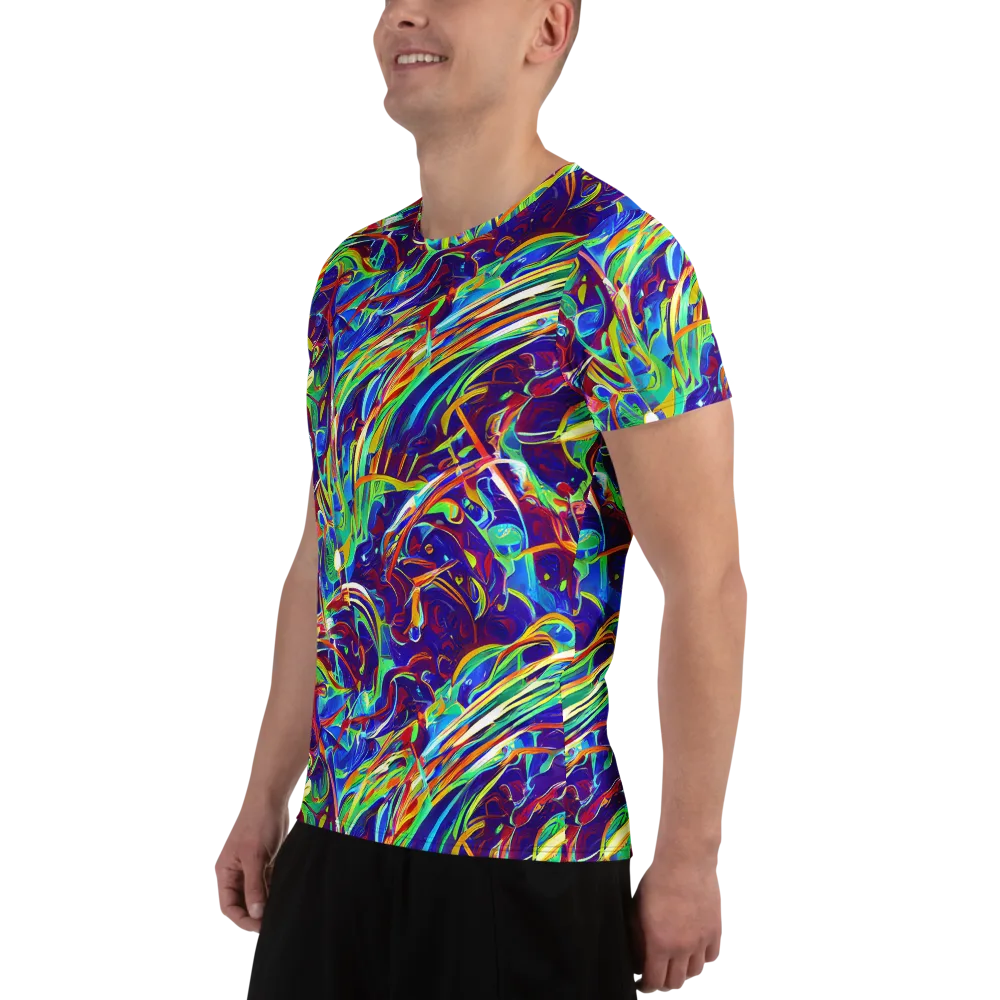Limefire Currents on Men's Athletic T-Shirt — Left