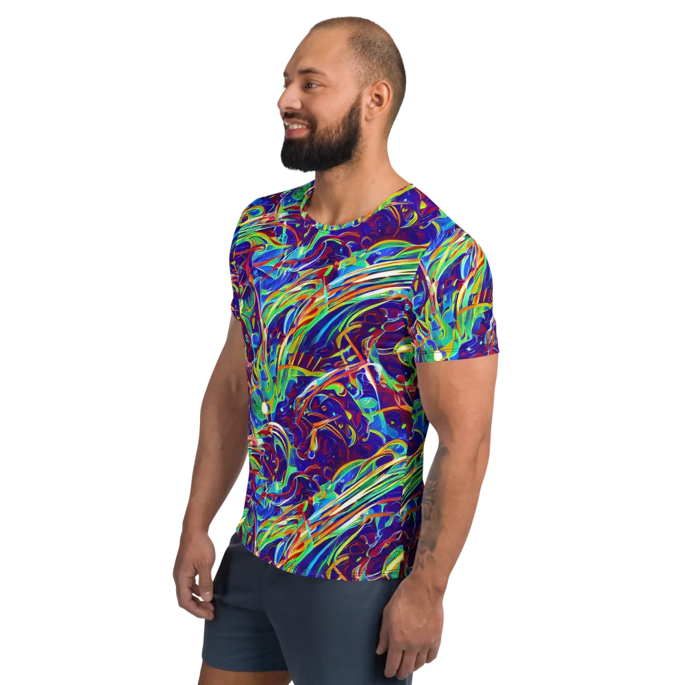Limefire Currents on Men's Athletic T-Shirt — Left