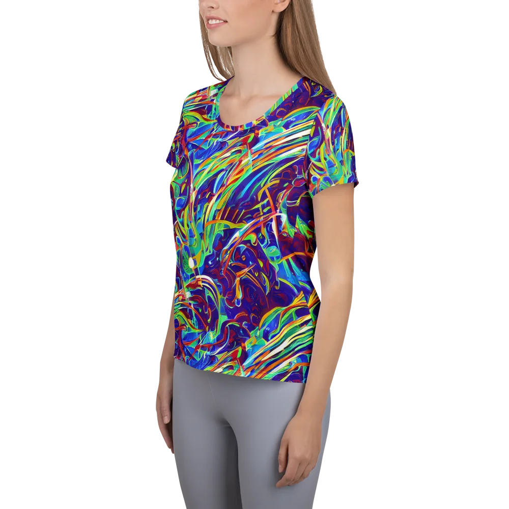 Limefire Currents on Women's Athletic T-Shirt — Left