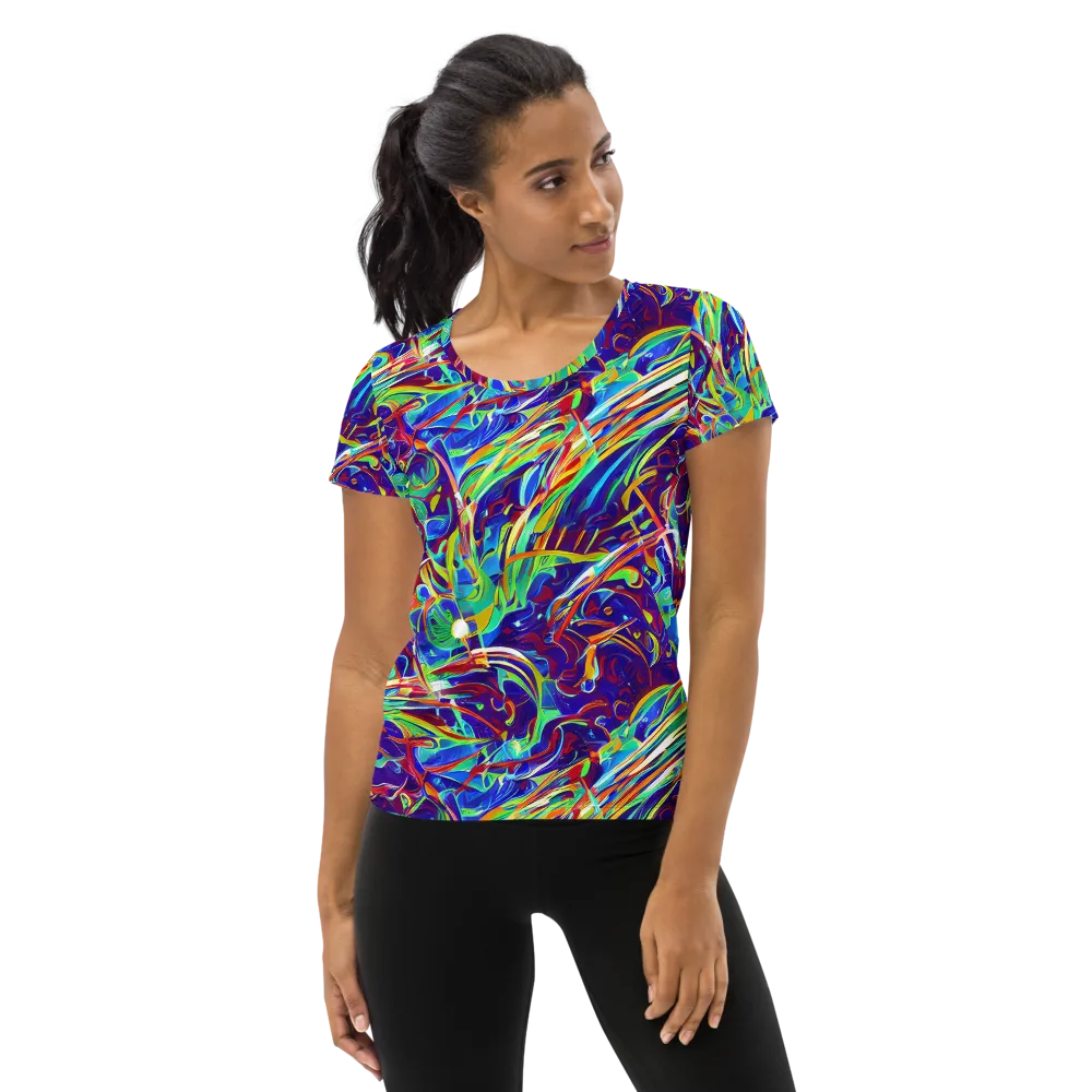 Limefire Currents on Women's Athletic T-Shirt — Front
