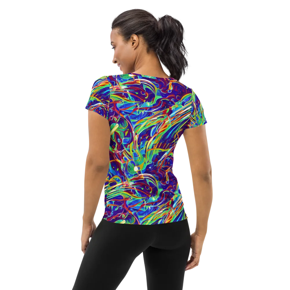 Limefire Currents on Women's Athletic T-Shirt — Back