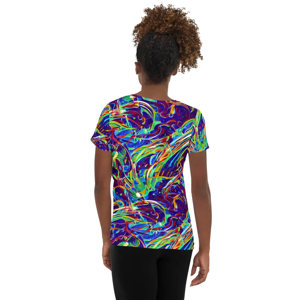 Limefire Currents on Women's Athletic T-Shirt — Back