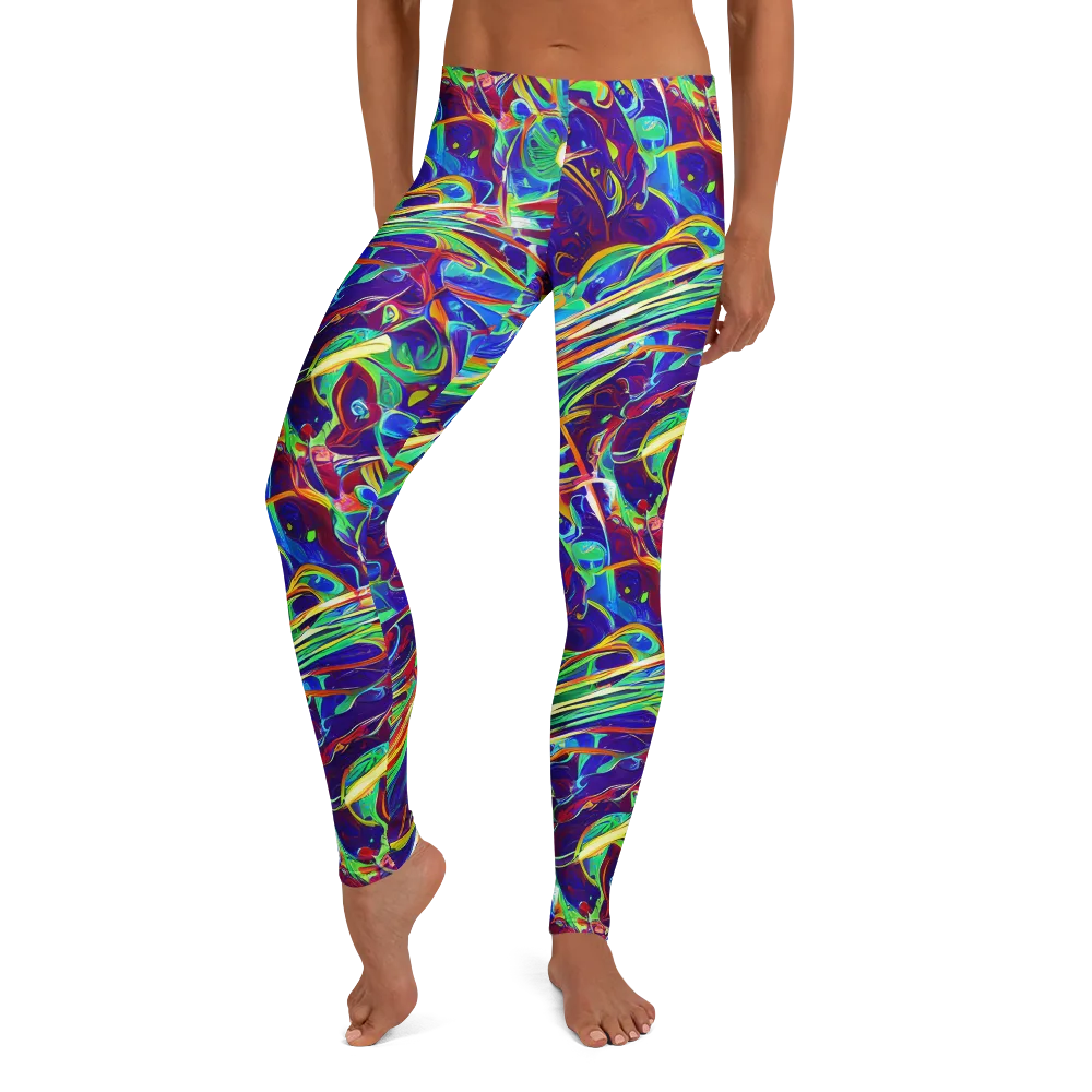 Limefire Currents on Leggings — Front