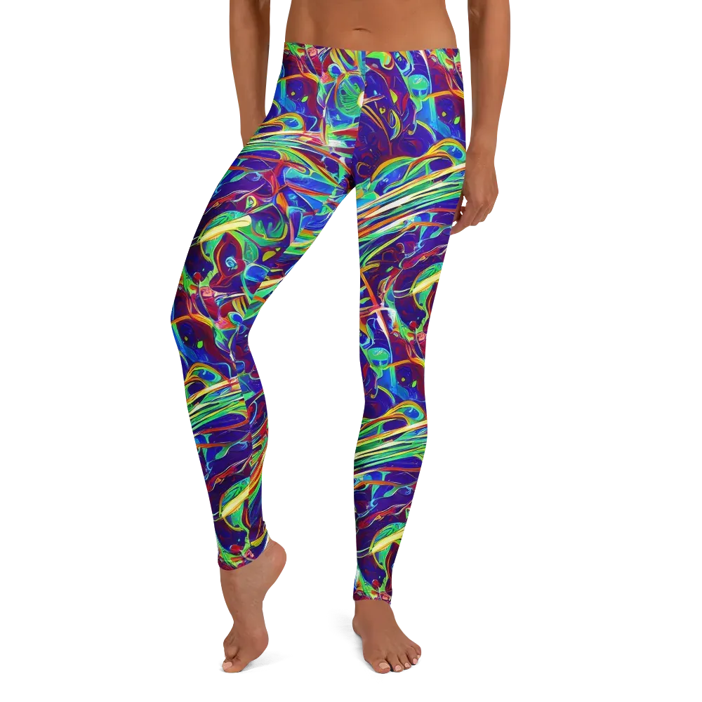 Limefire Currents on Leggings — Front
