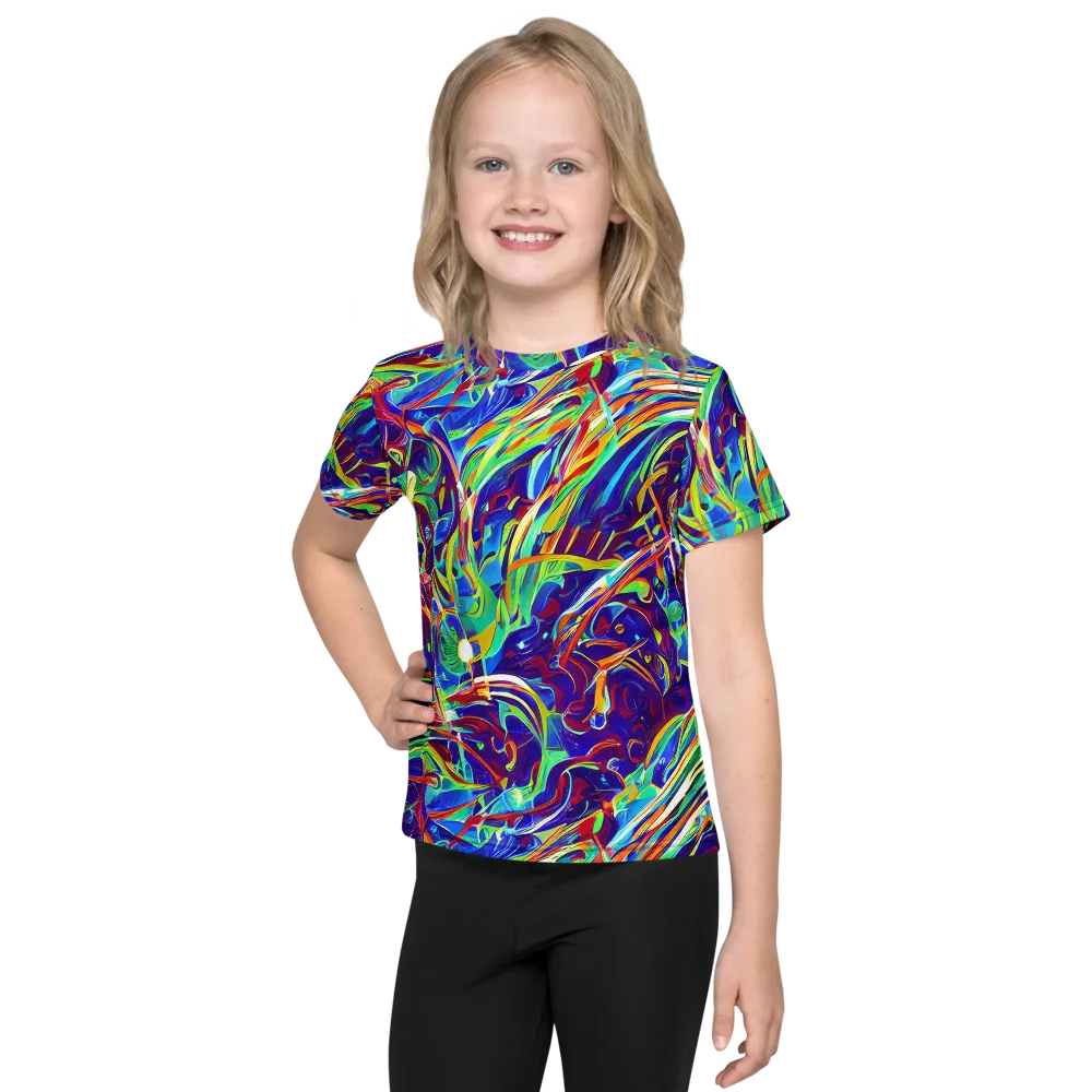 Limefire Currents on Kids Crew Neck T-Shirt — Front