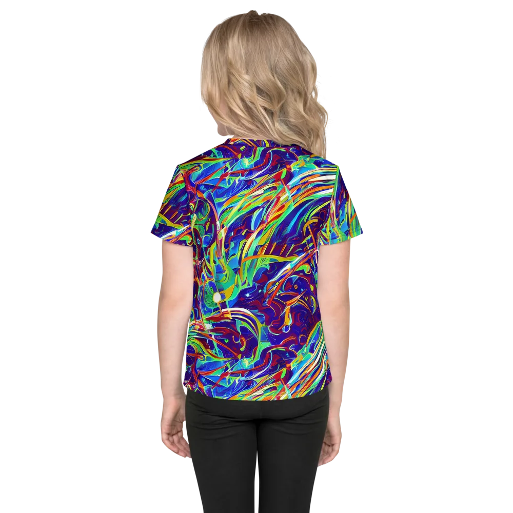 Limefire Currents on Kids Crew Neck T-Shirt — Back