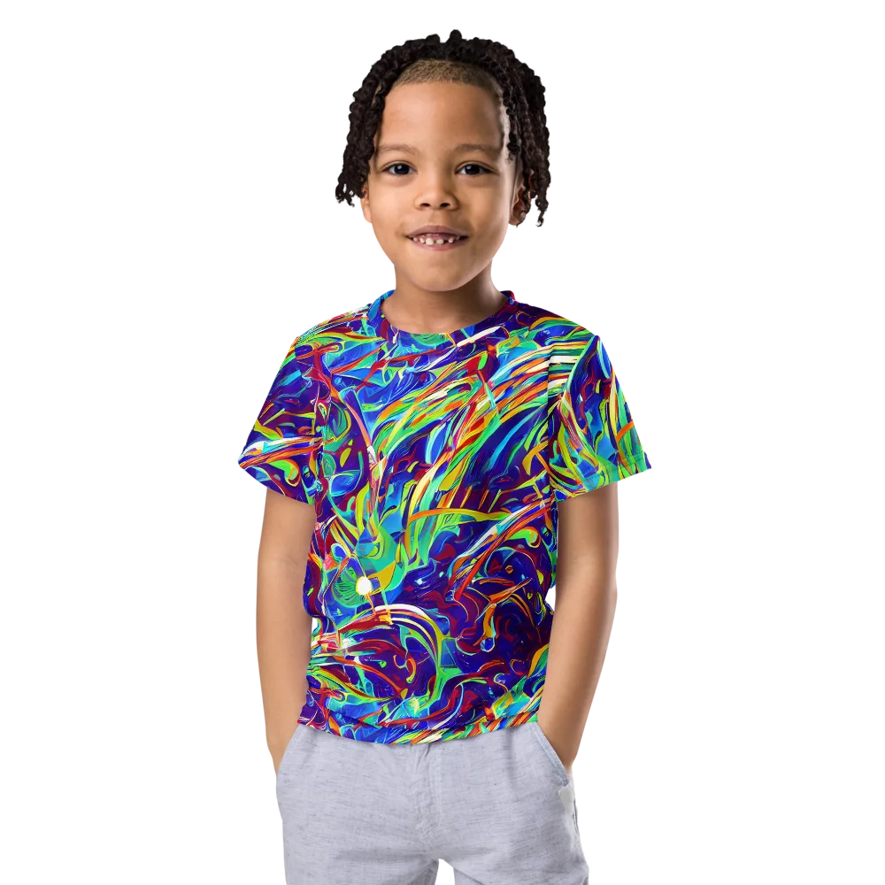 Limefire Currents on Kids Crew Neck T-Shirt — Front