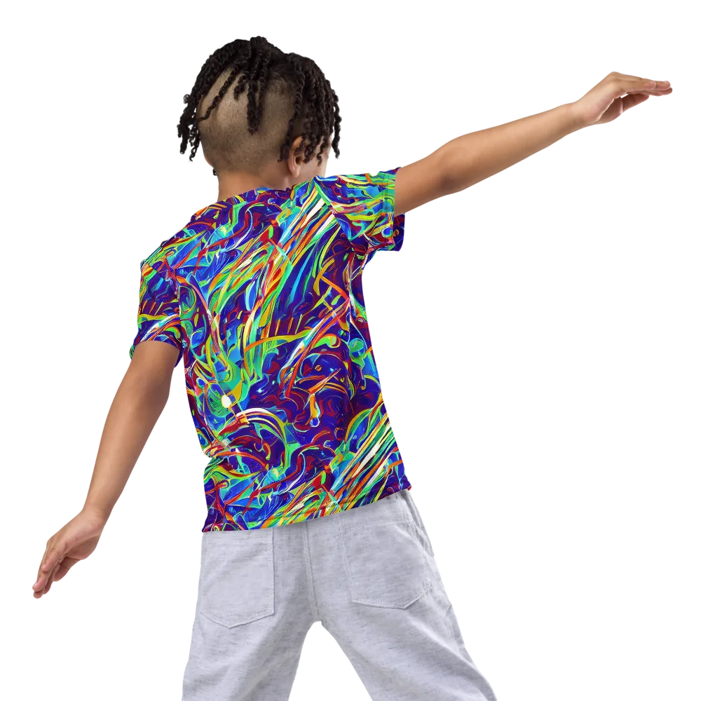 Limefire Currents on Kids Crew Neck T-Shirt — Back