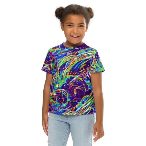 Limefire Currents on a Kids Crew Neck T-Shirt