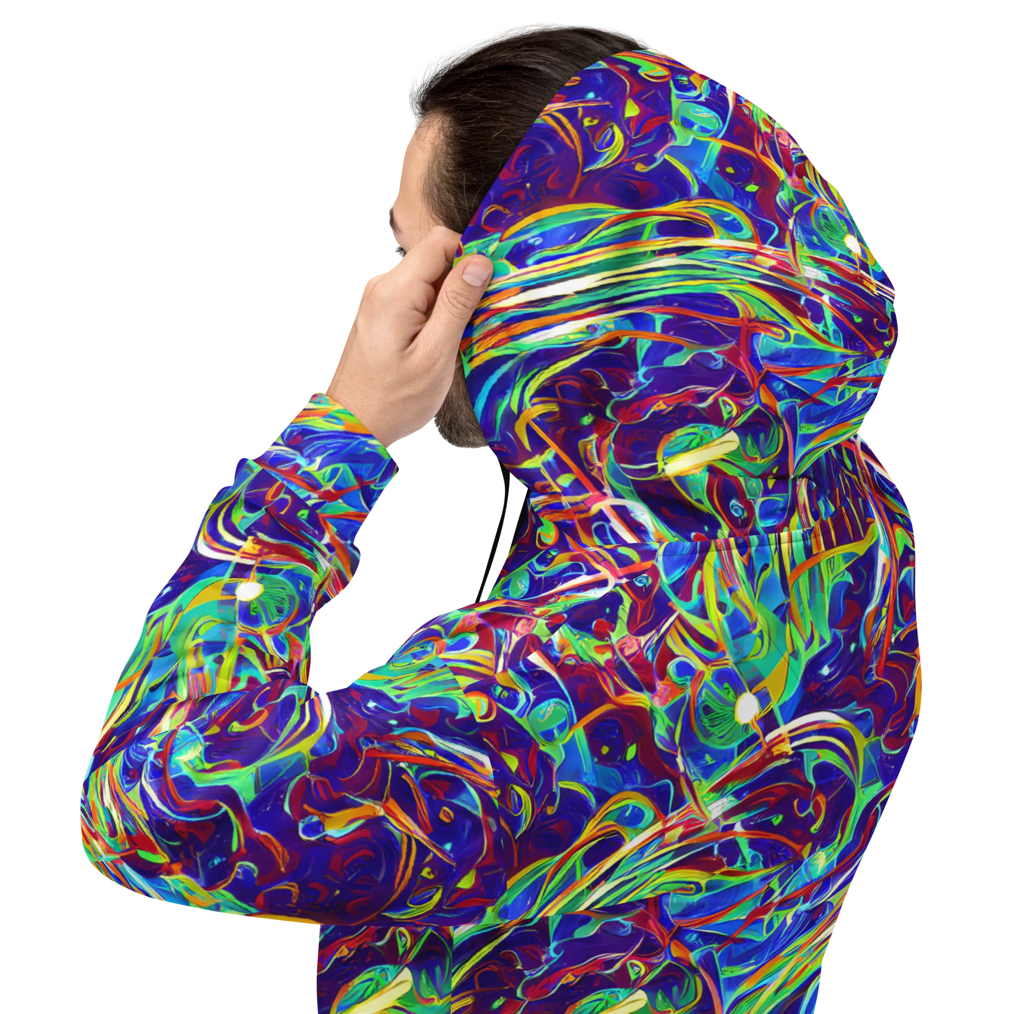 Limefire Currents on Hoodie — Back