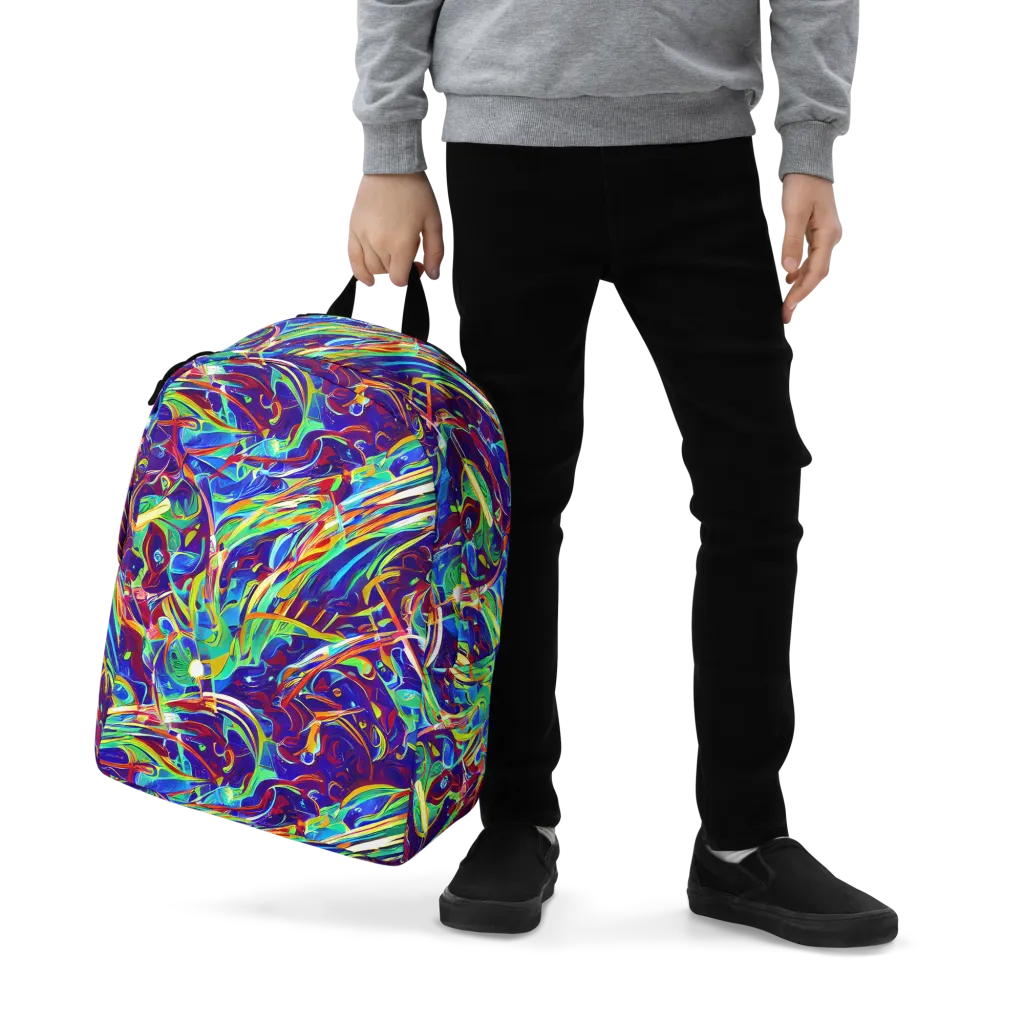 Limefire Currents on Minimalist Backpack — Zoomed-in