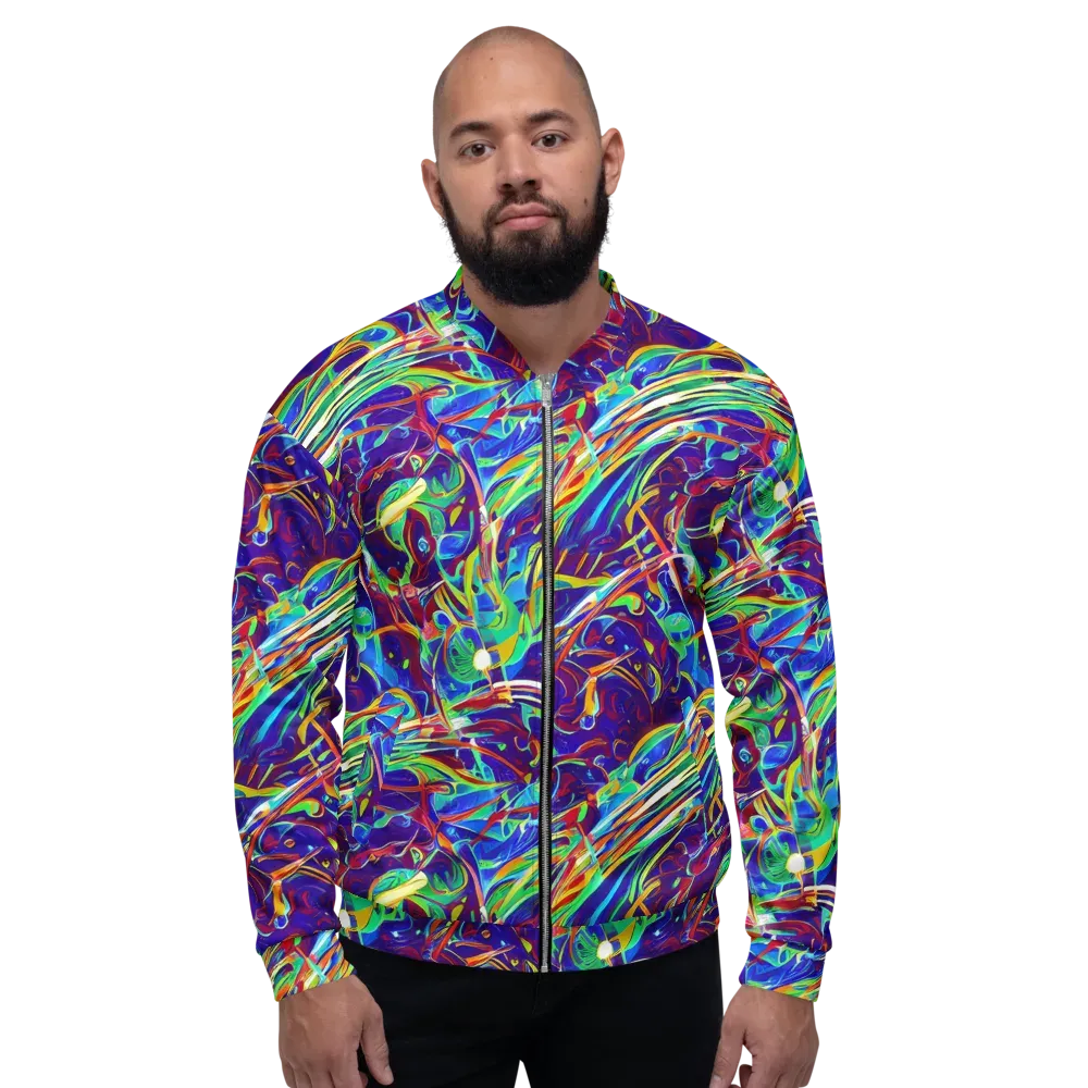 Limefire Currents on Bomber Jacket — Front