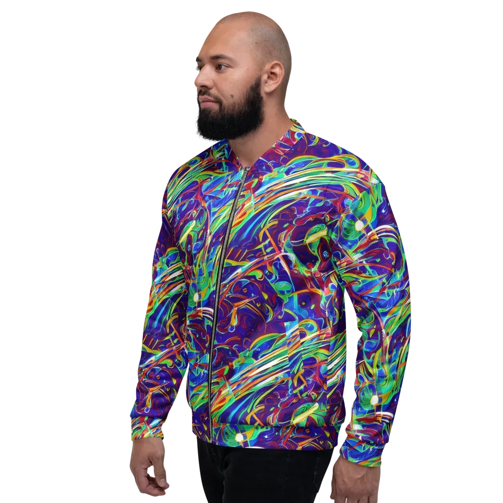 Limefire Currents on Bomber Jacket — Left
