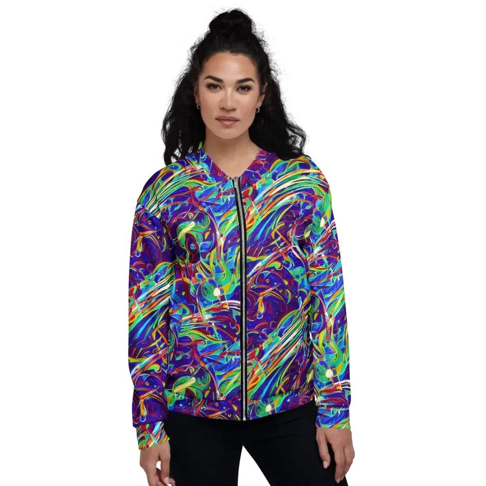 Limefire Currents on Bomber Jacket — Front