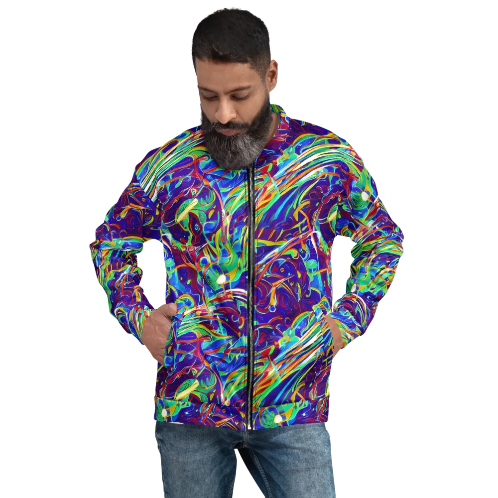Limefire Currents on Bomber Jacket — Front