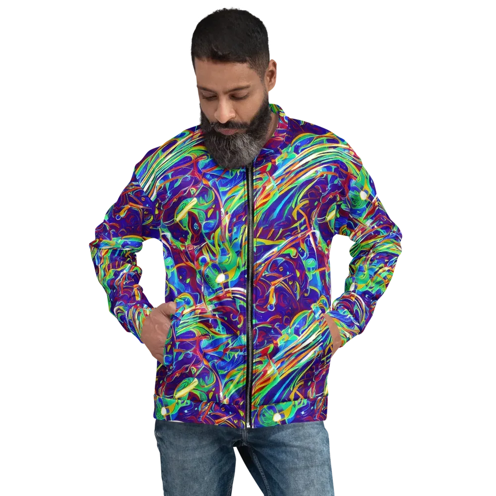 Limefire Currents on Bomber Jacket — Front