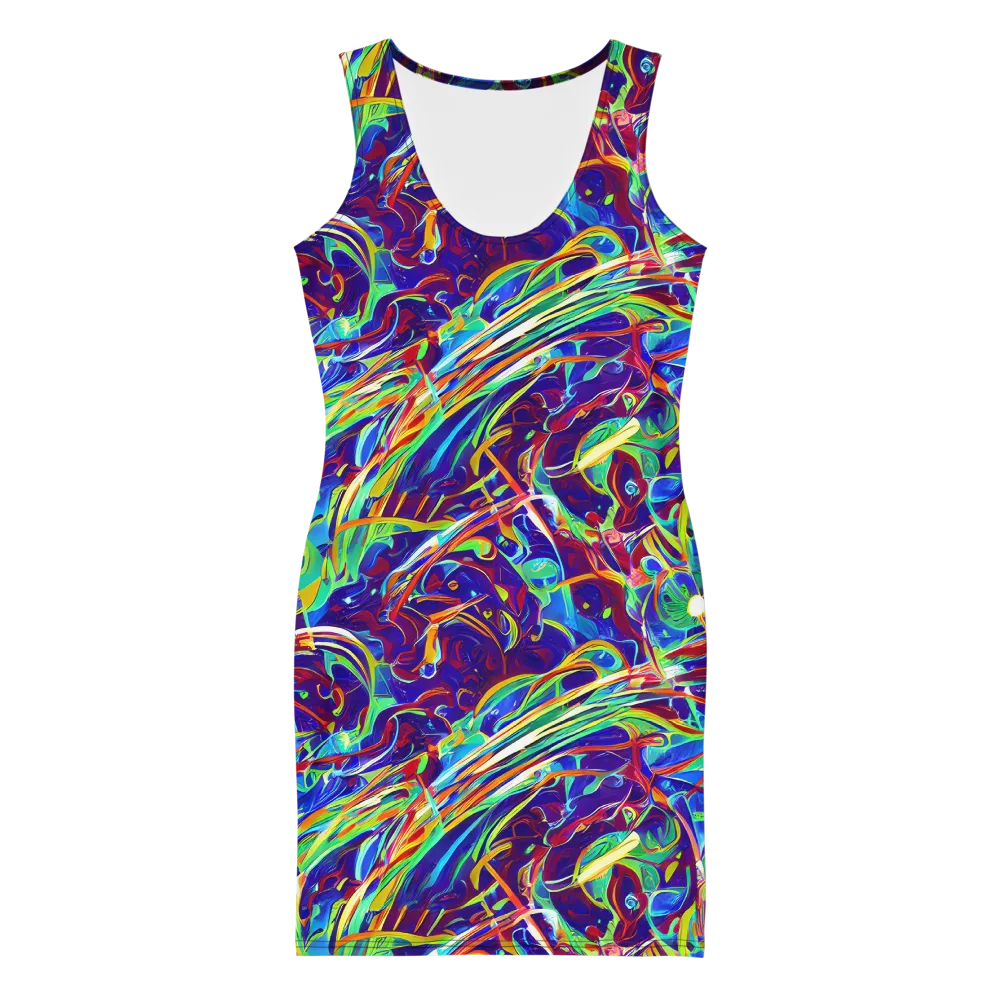 Limefire Currents on Bodycon Dress — Front