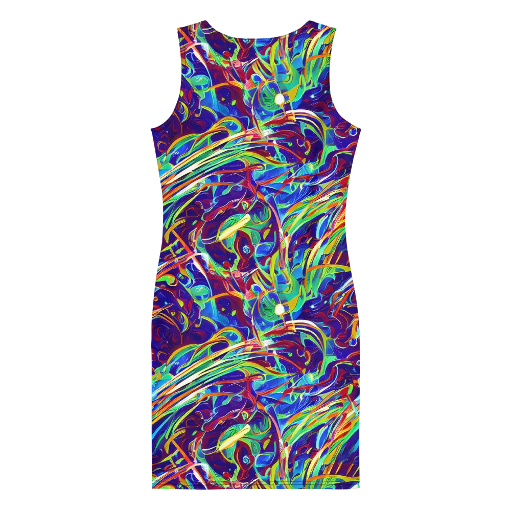 Limefire Currents on Bodycon Dress — Back