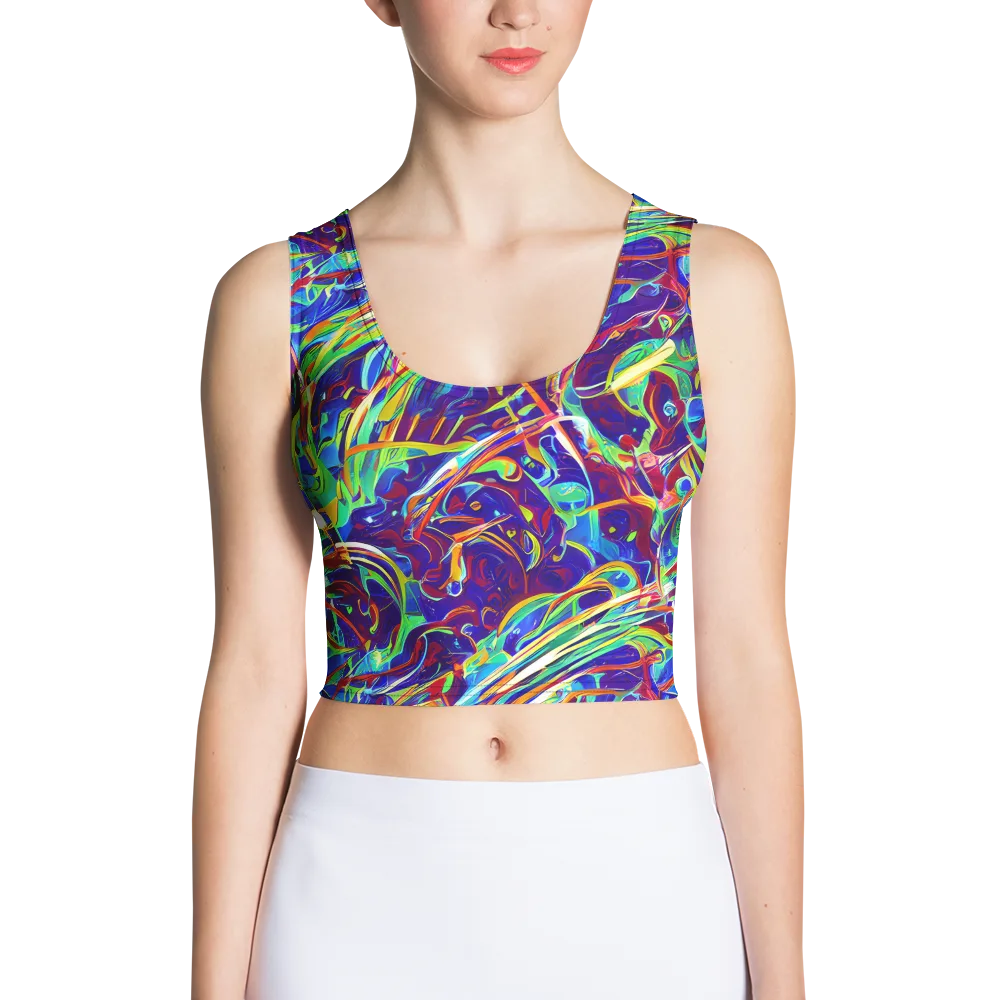 Limefire Currents on Crop Top — Front