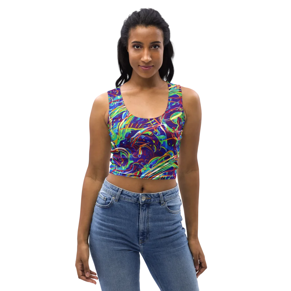 Limefire Currents on Crop Top — Front