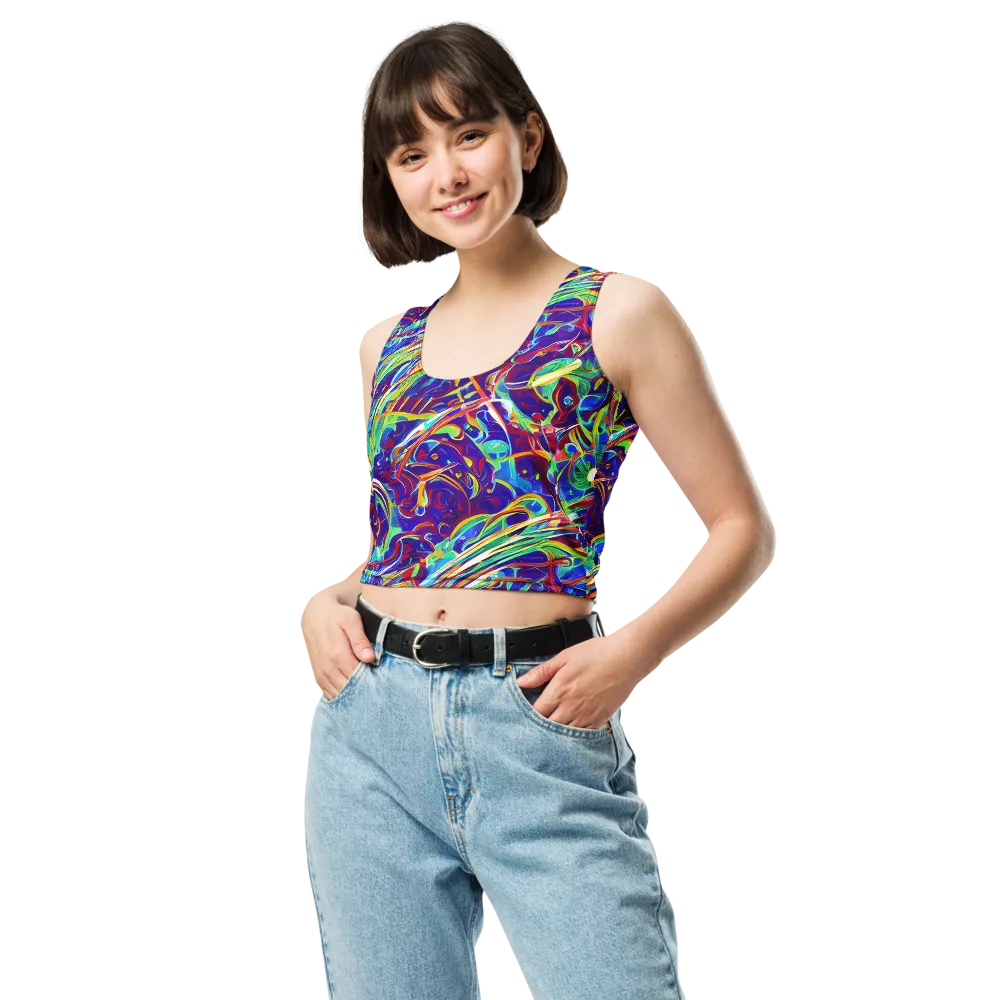Limefire Currents on Crop Top — Front