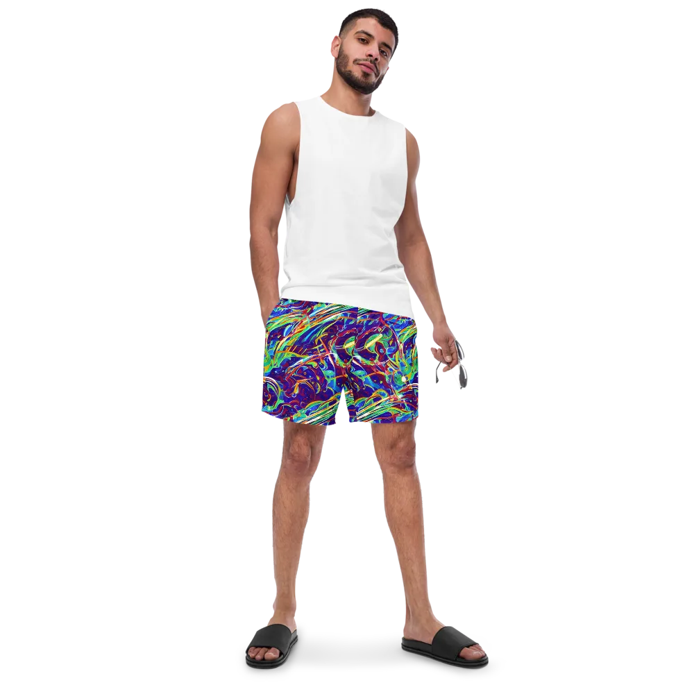 Limefire Currents on Swim Trunks — Front