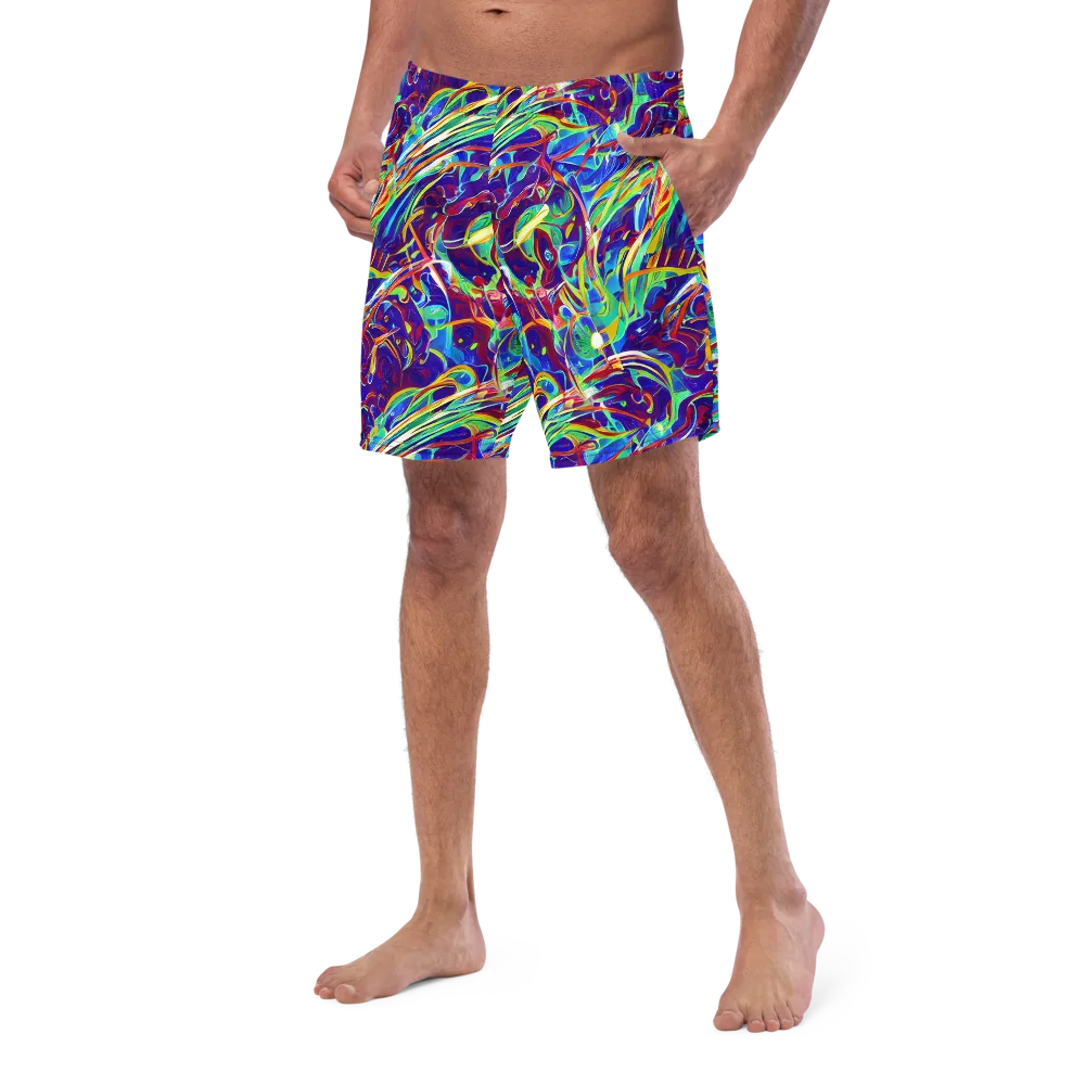 Limefire Currents on Swim Trunks — Left Front