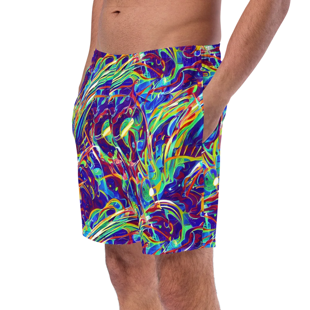Limefire Currents on Swim Trunks — Left Front