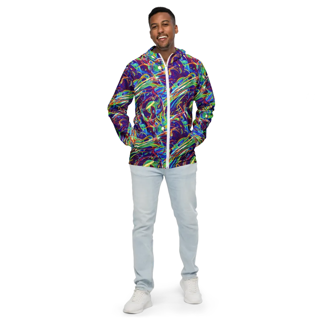 Limefire Currents on Men's Windbreaker — Front