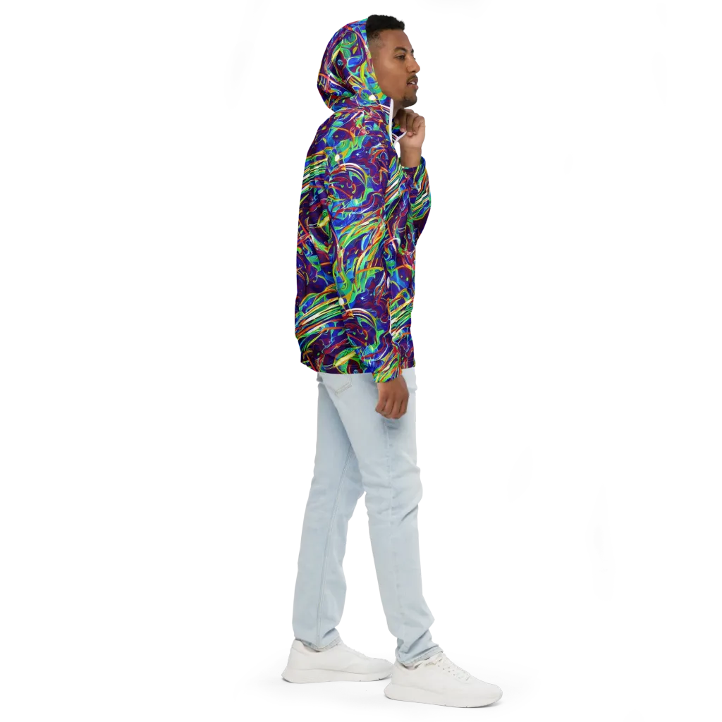 Limefire Currents on Men's Windbreaker — Right