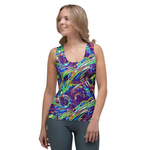 Limefire Currents on a Women's Tank Top