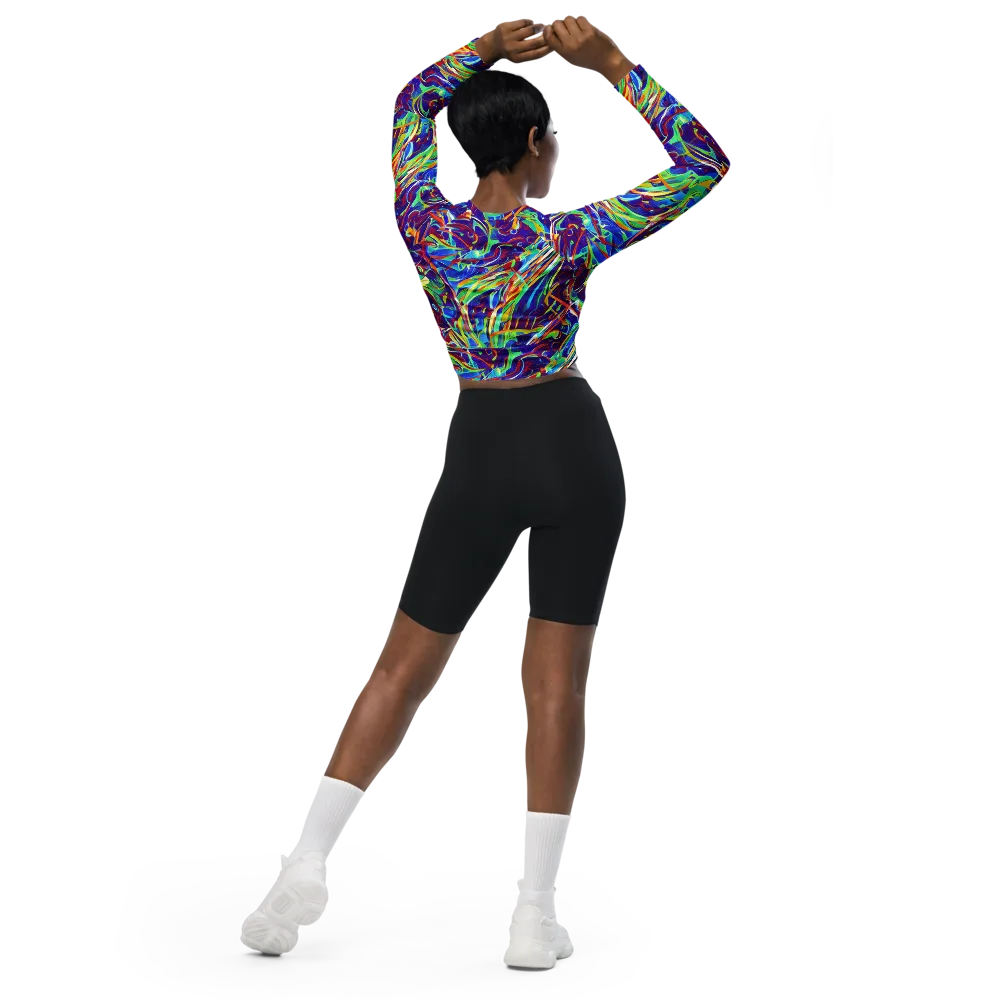 Limefire Currents on Long Sleeve Crop Top — Back