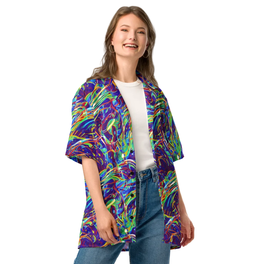 Limefire Currents on Button Shirt — Front