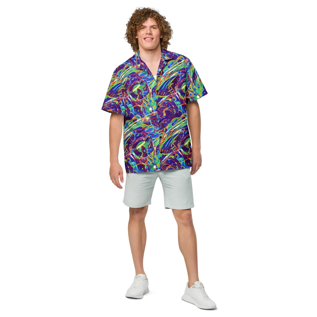 Limefire Currents on Button Shirt — Front