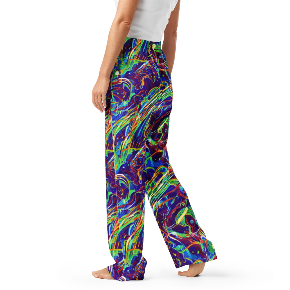 Limefire Currents on Women's Pajama Pants — Left
