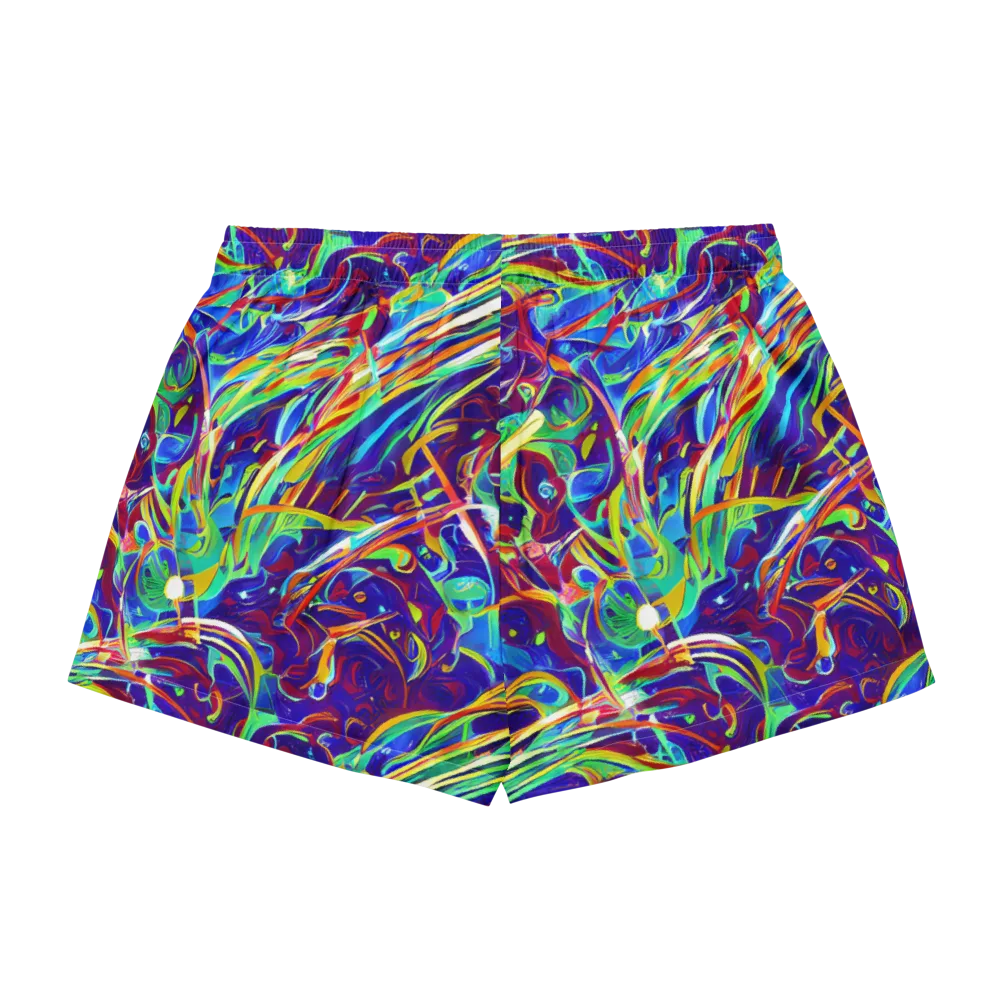 Limefire Currents on Women's Pajama Shorts — Back