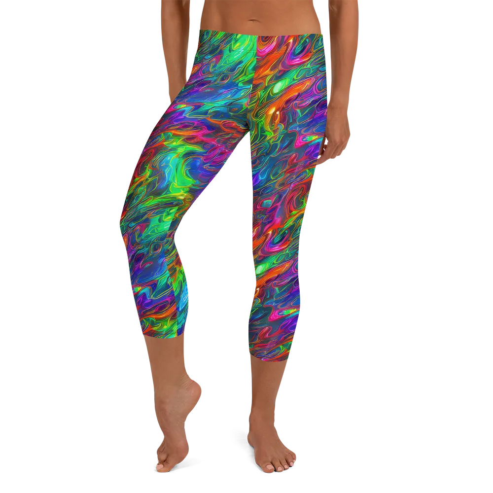 Rainbow Rebellion on Capri Leggings — Front