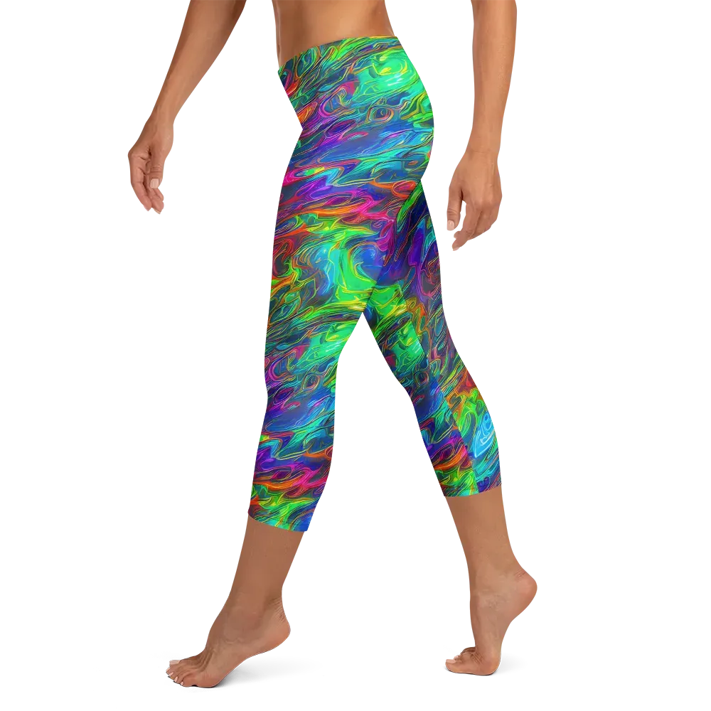 Rainbow Rebellion on Capri Leggings — Left