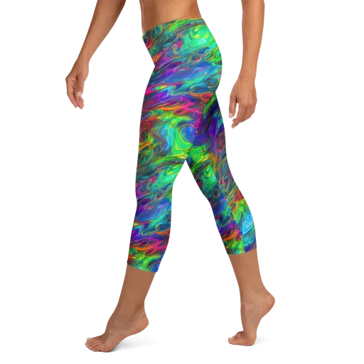 Rainbow Rebellion on a Capri Leggings