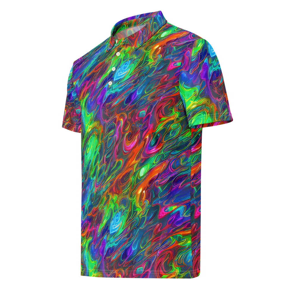 Rainbow Rebellion on Men's Slim Fit Polo Shirt — Left Front