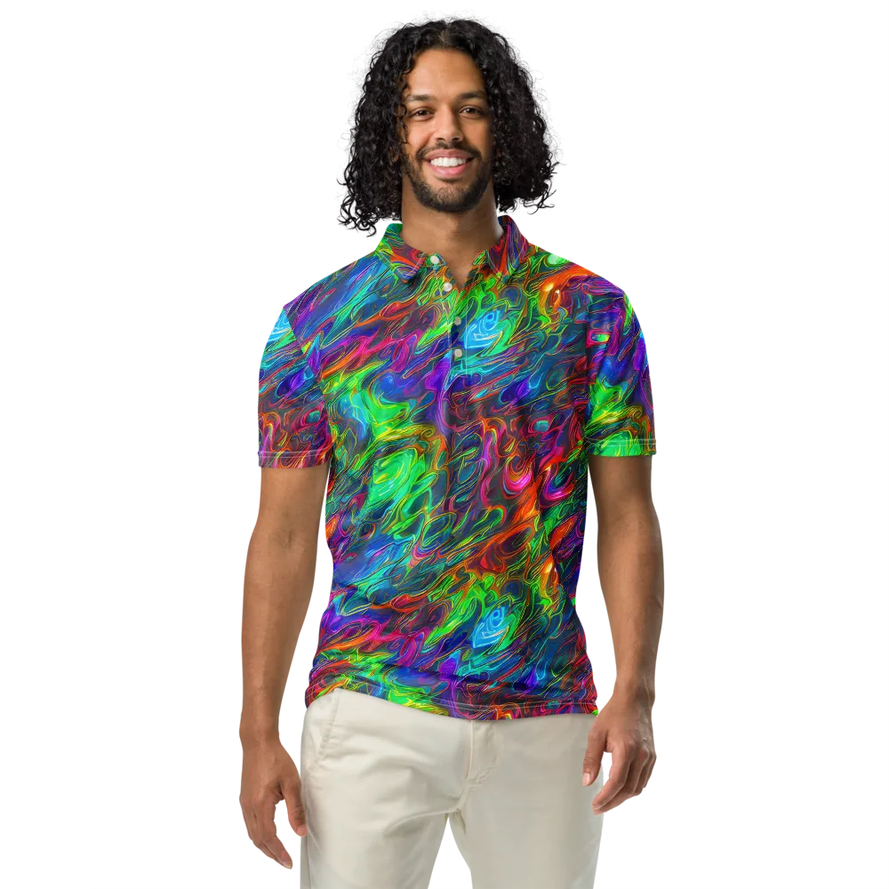 Rainbow Rebellion on Men's Slim Fit Polo Shirt — Front