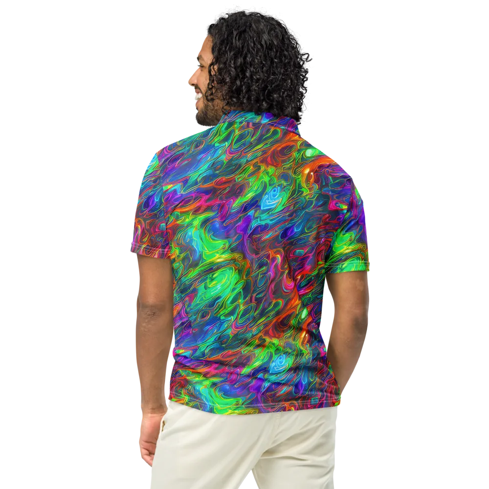 Rainbow Rebellion on Men's Slim Fit Polo Shirt — Back