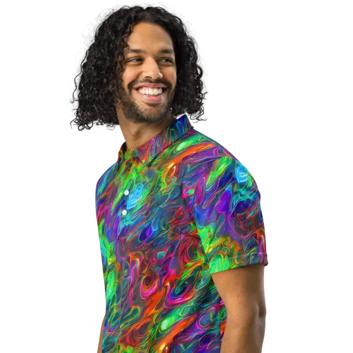 Rainbow Rebellion on a Men's Slim Fit Polo Shirt