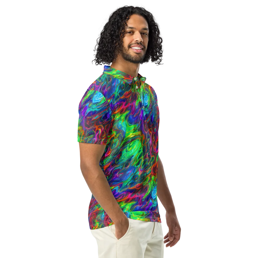 Rainbow Rebellion on Men's Slim Fit Polo Shirt — Right Front