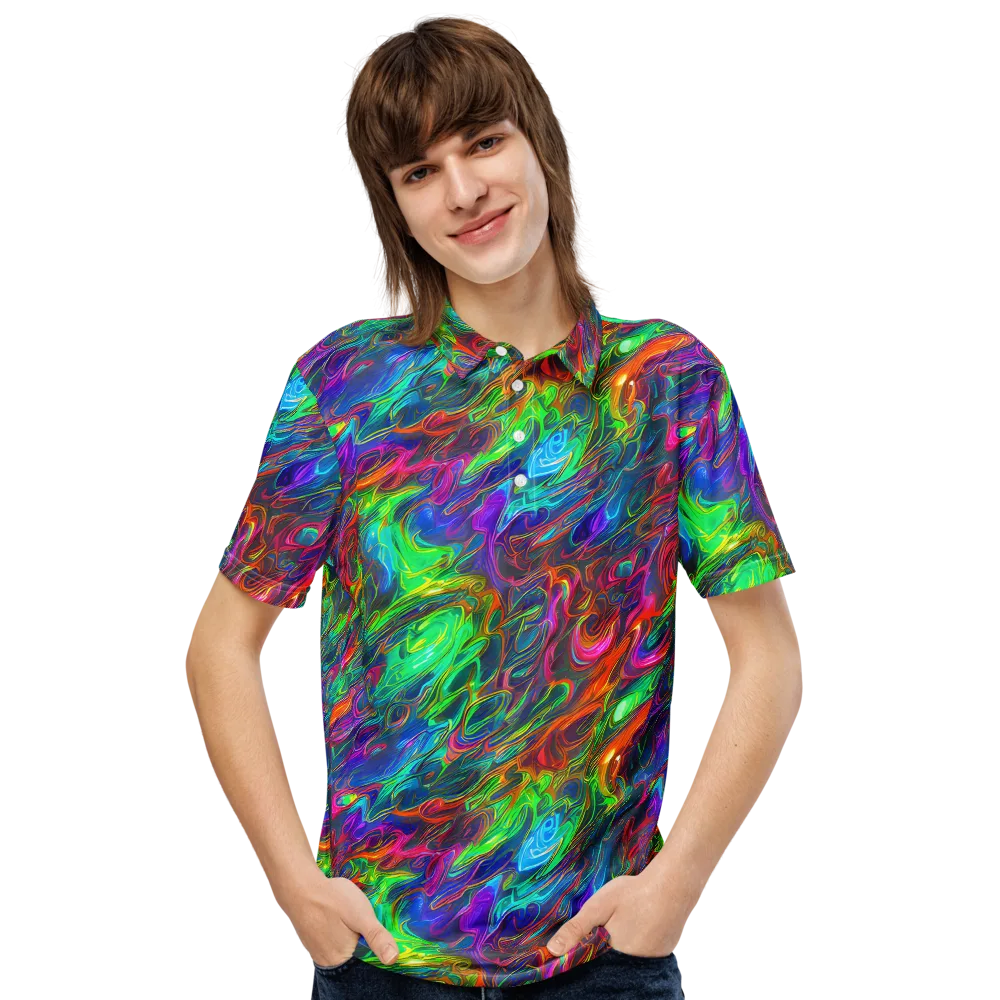 Rainbow Rebellion on Men's Slim Fit Polo Shirt — Front