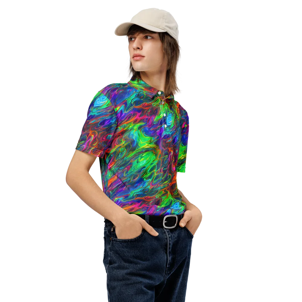 Rainbow Rebellion on Men's Slim Fit Polo Shirt — Right Front