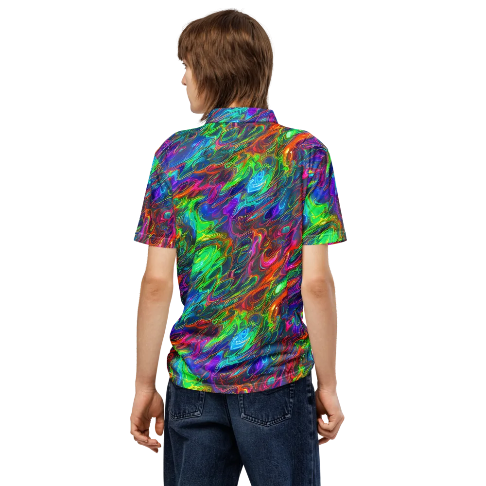 Rainbow Rebellion on Men's Slim Fit Polo Shirt — Back