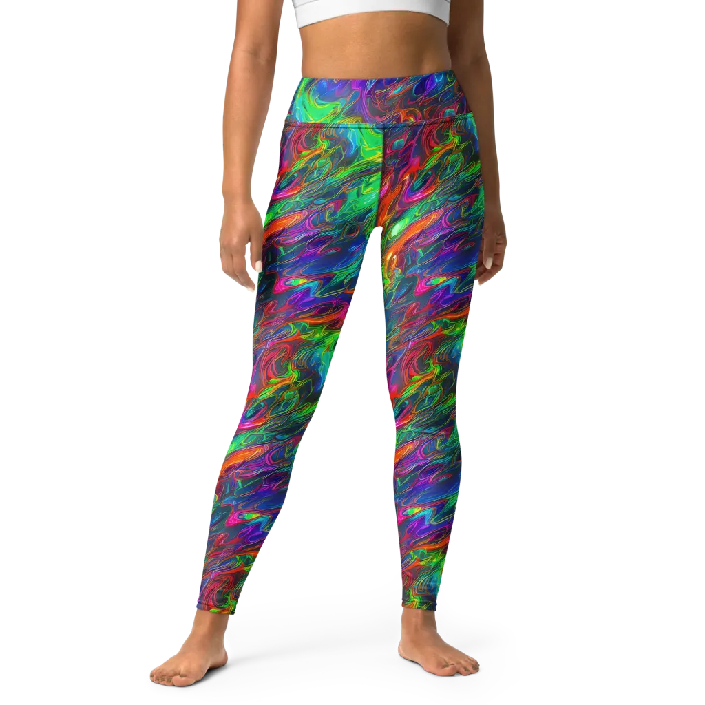 Rainbow Rebellion on Yoga Leggings — Front