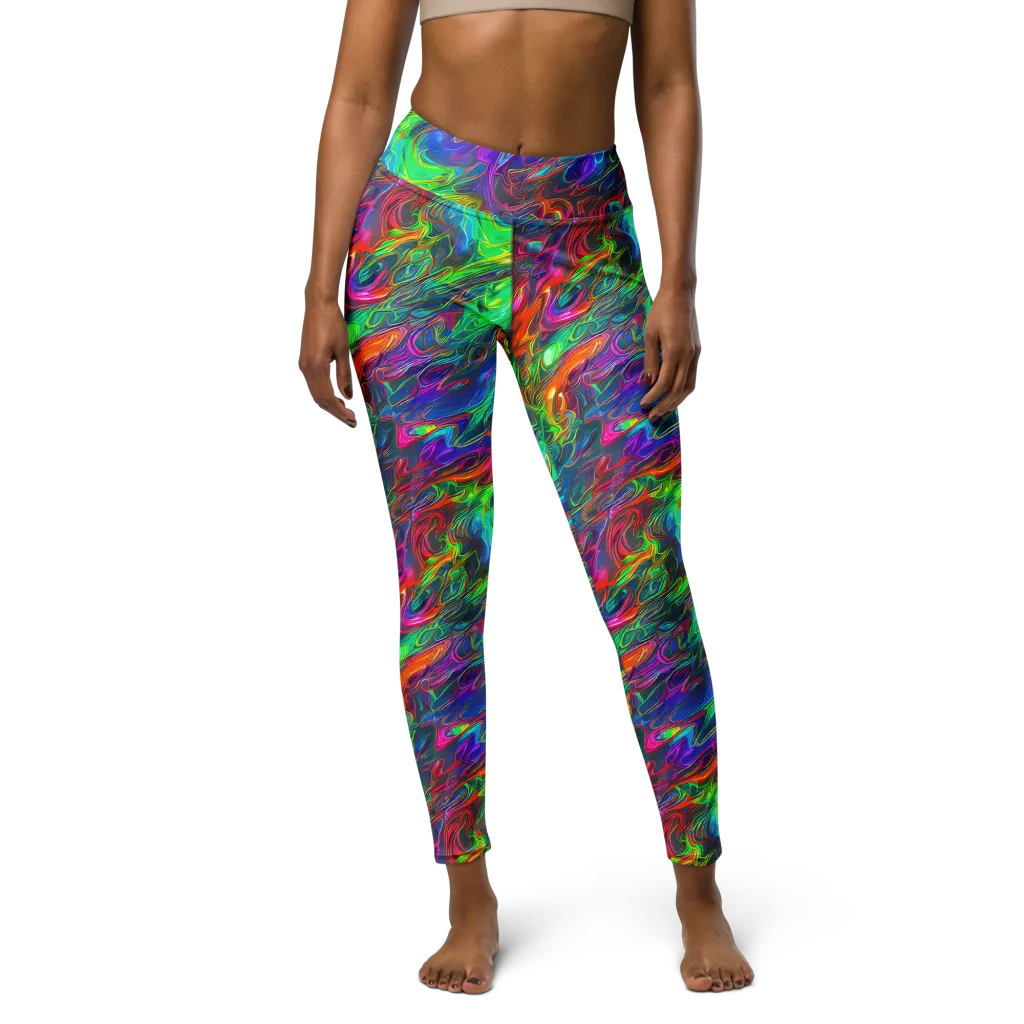 Rainbow Rebellion on Yoga Leggings — Front